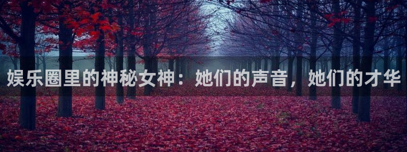 天富平台：娱乐圈里的神秘女神：她们的声音，她们的才华
