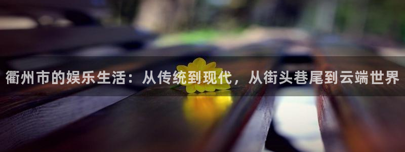天富平台下载并安装：衢州市的娱乐生活：从传统到现代，从街头巷尾到云端世界